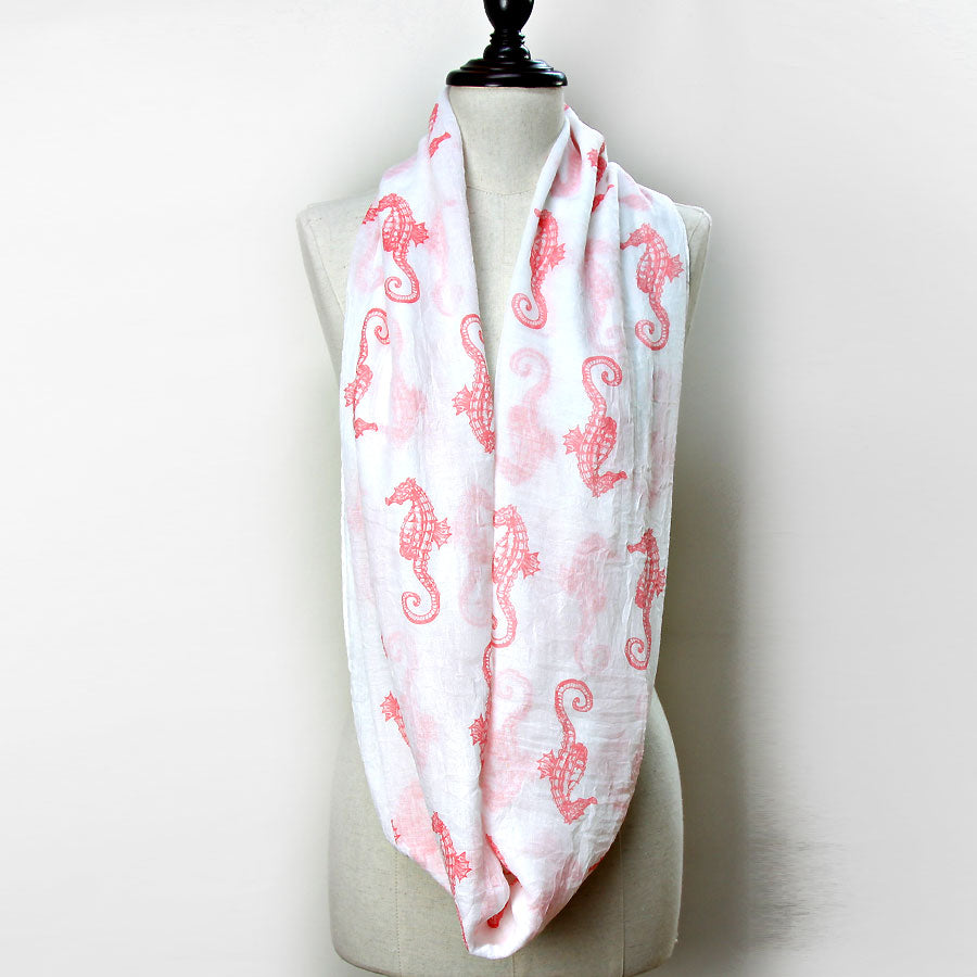 iLLASPARKZ Seahorse Print Viscose Infinity Spring Scarf