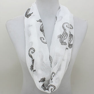 iLLASPARKZ Seahorse Print Viscose Infinity Spring Scarf