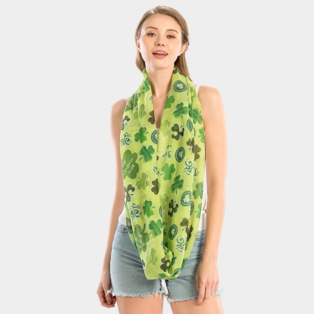 iLLASPARKZ St. Patrick's Day Clover Pattern Infinity Scarf