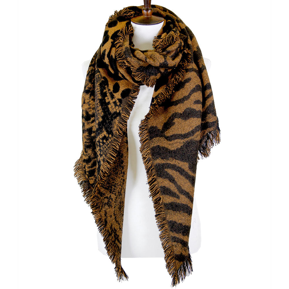 iLLASPARKZ Mixed Animal Print Oblong Scarf