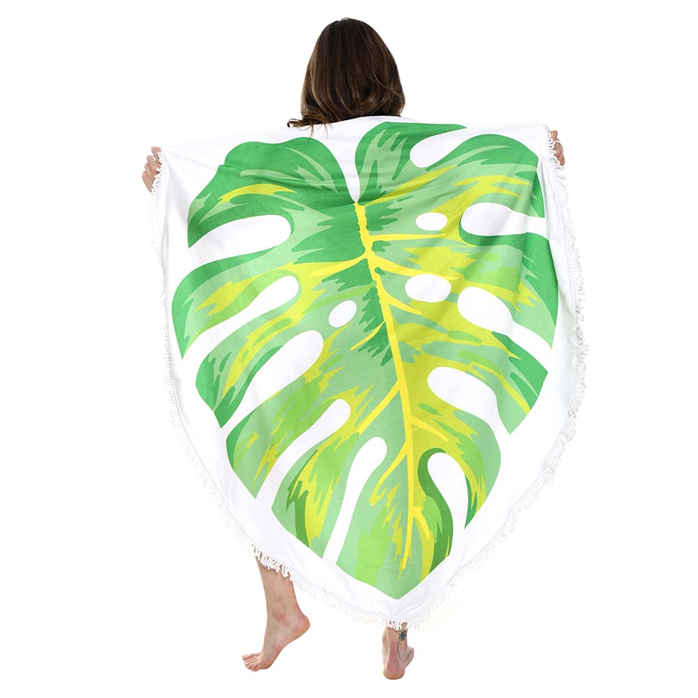 iLLASPARKZ Monstera Leaf Shape Beach Towel