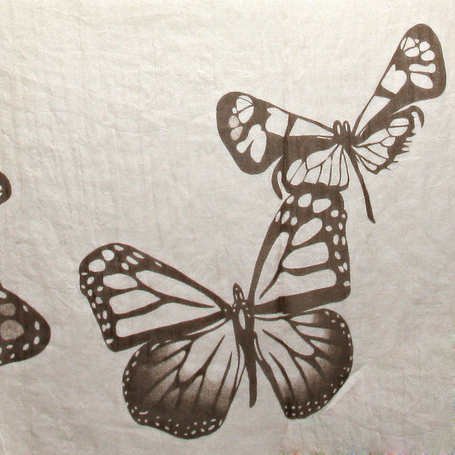 iLLASPARKZ Butterfly Pattern Printed Frayed Trim Scarf