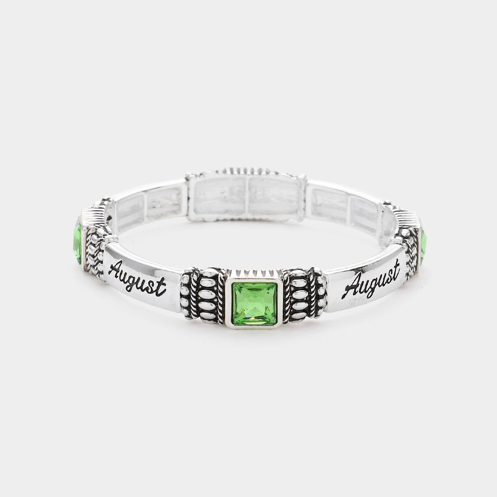 iLLASPARKZ August - Birthstone Accented Stretch Bracelet