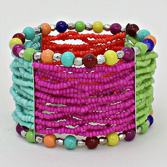 iLLASPARKZ Bohemian Seed Beaded Stretch Bracelet