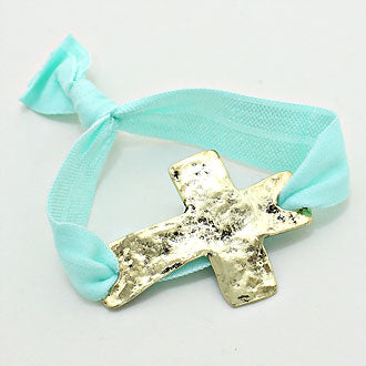 iLLASPARKZ Vintage Cross Fabric Tie Stretch Bracelet