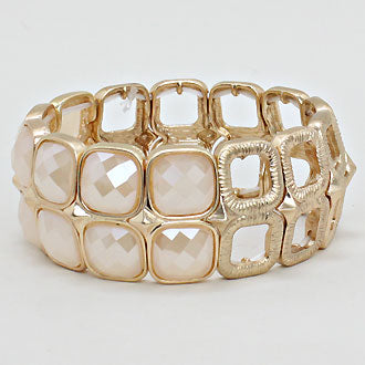 iLLASPARKZ Acrylic Segmented Square Stretch Bracelet