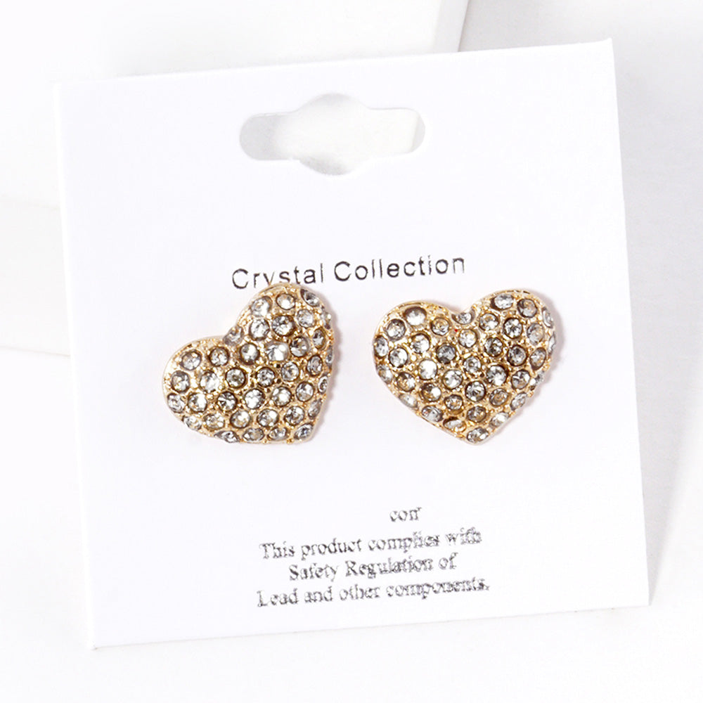 iLLASPARKZ Rhinestone Paved Heart Stud Earrings