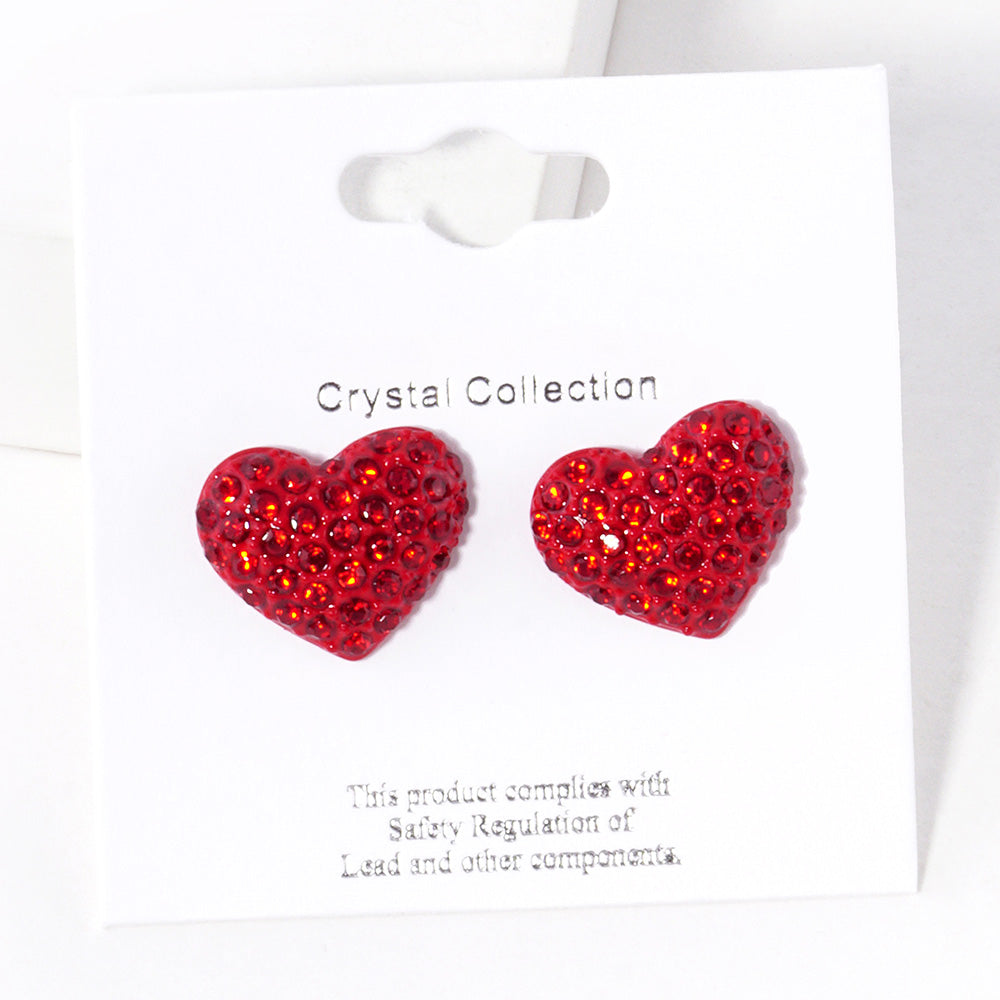 iLLASPARKZ Crystal Paved Heart Stud Earrings