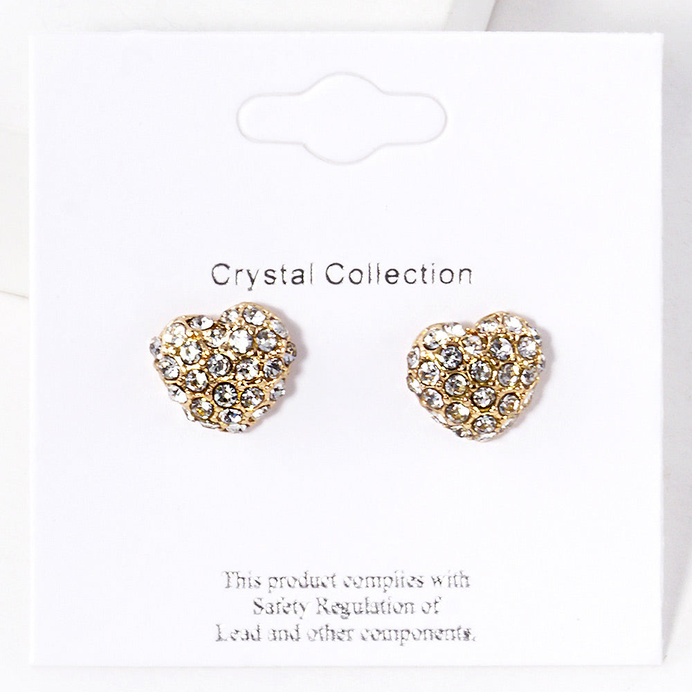 iLLASPARKZ Crystal Paved Heart Stud Earrings