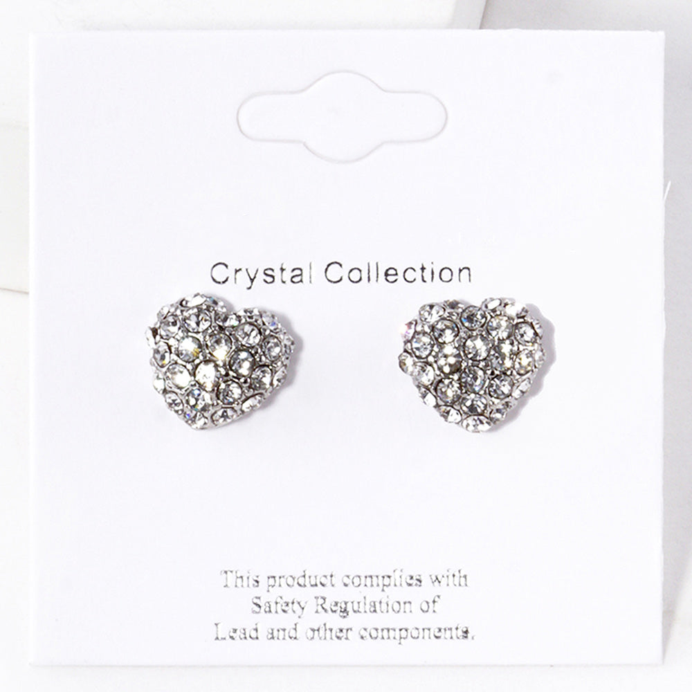 iLLASPARKZ Crystal Paved Heart Stud Earrings