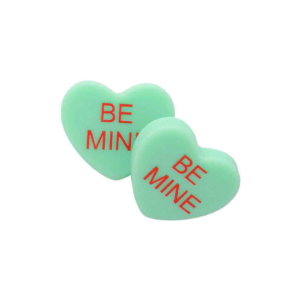 iLLASPARKZ BE MINE Message Heart Stud Earrings