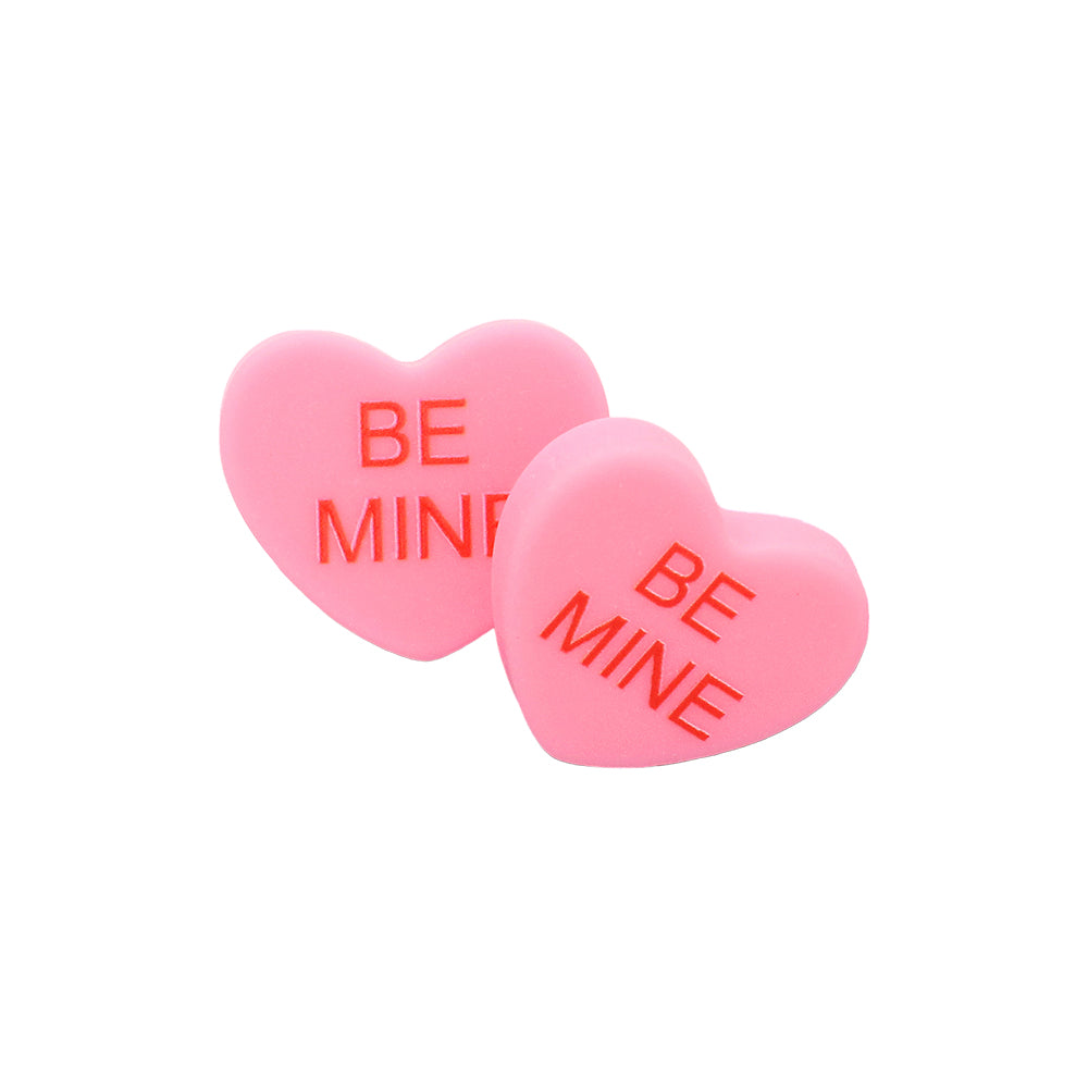 iLLASPARKZ BE MINE Message Heart Stud Earrings