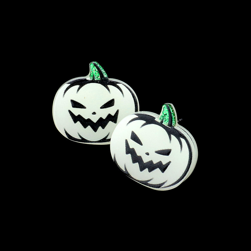 iLLASPARKZ Glow in The Dark Pumpkin Stud Earrings