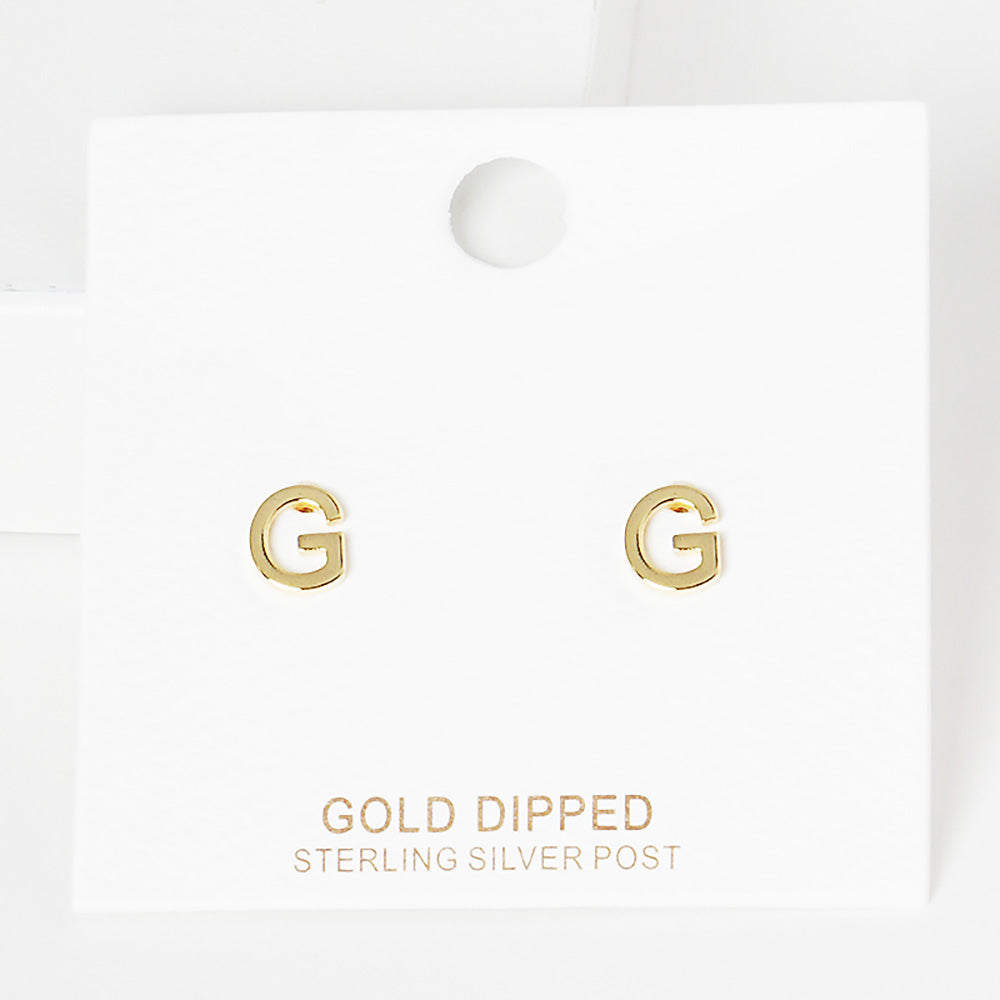 iLLASPARKZ -G- Gold Dipped Metal Monogram Stud Earrings