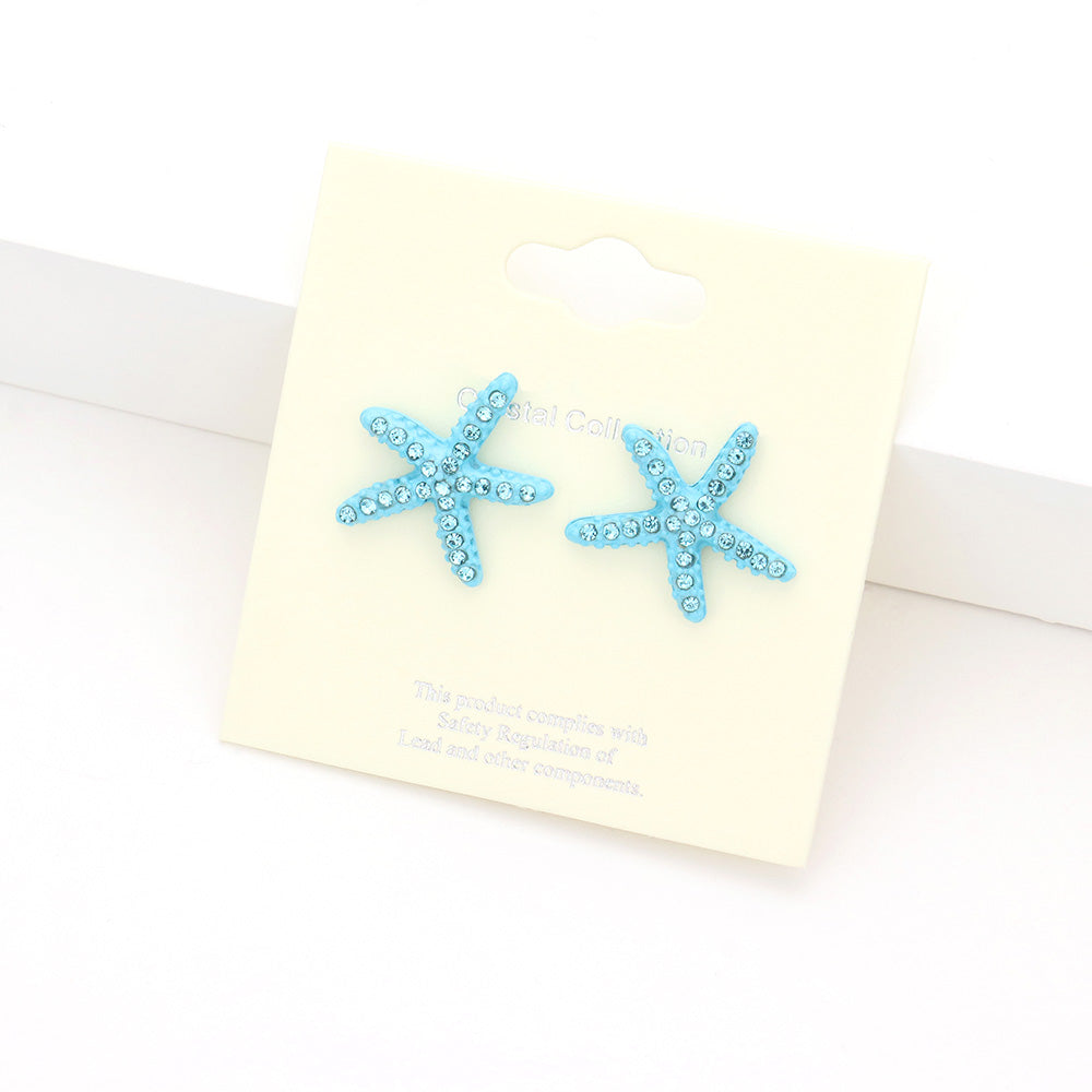 iLLASPARKZ Crystal Starfish Stud Earrings