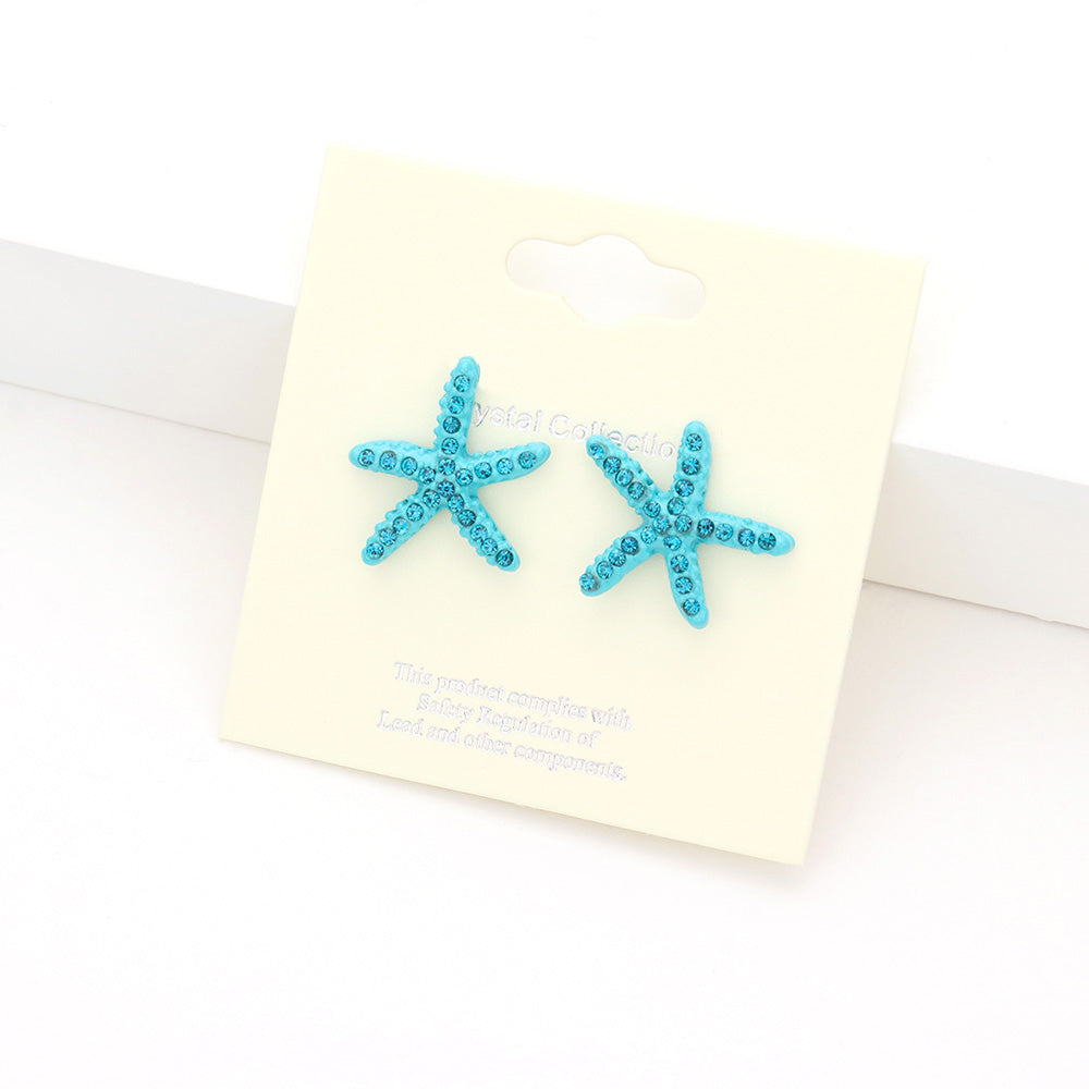 iLLASPARKZ Crystal Starfish Stud Earrings