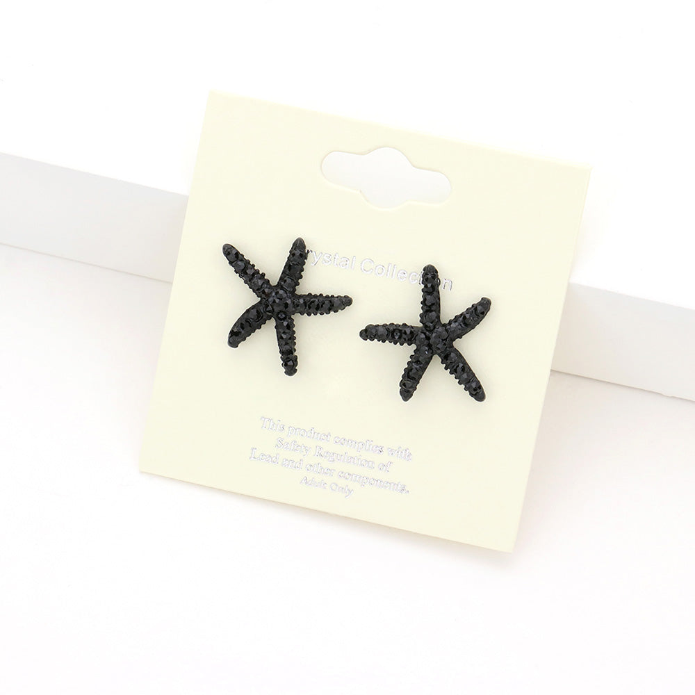 iLLASPARKZ Crystal Starfish Stud Earrings