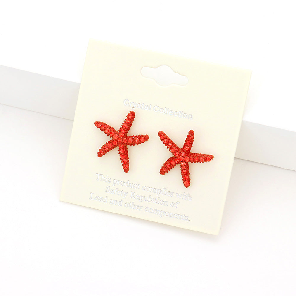 iLLASPARKZ Crystal Starfish Stud Earrings