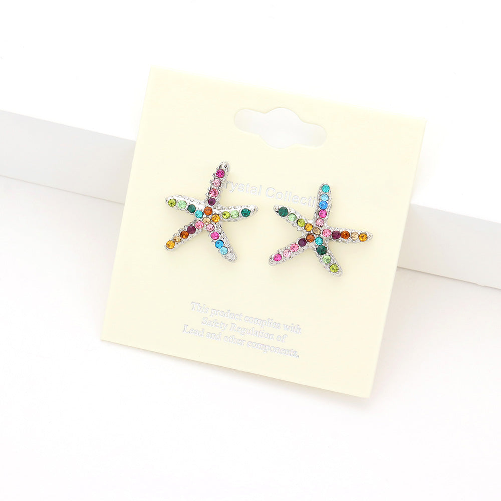 iLLASPARKZ Crystal Starfish Stud Earrings