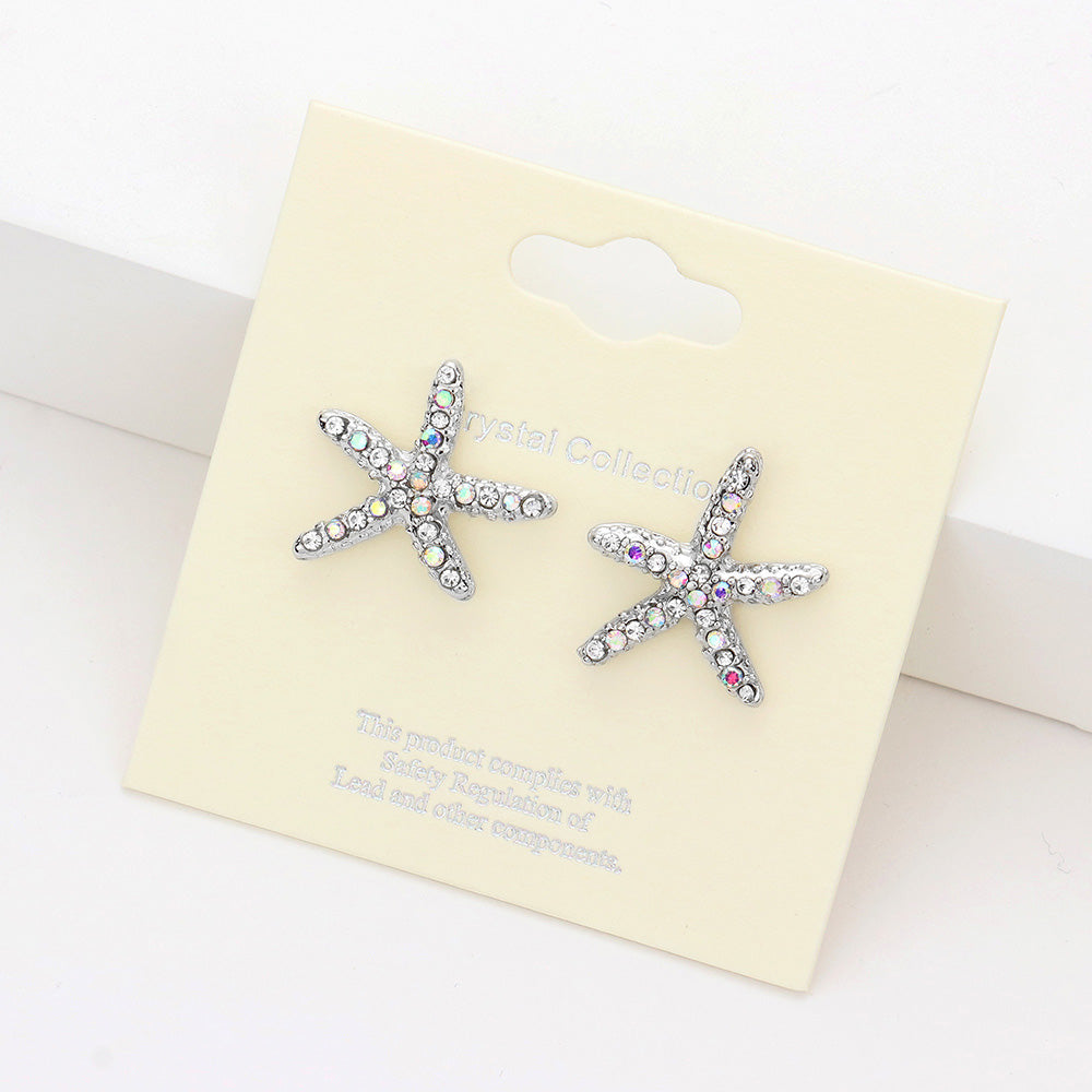 iLLASPARKZ Crystal Starfish Stud Earrings