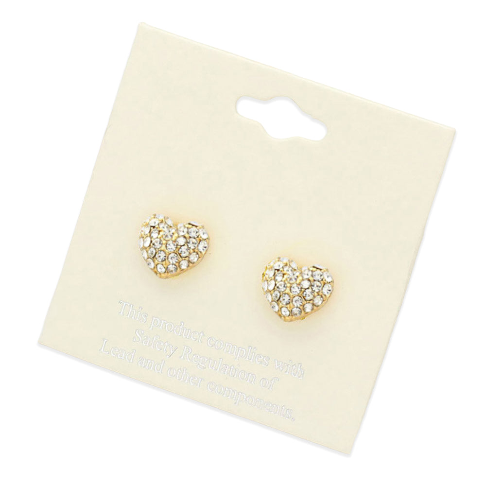 iLLASPARKZ Crystal Pave Heart Stud Earrings