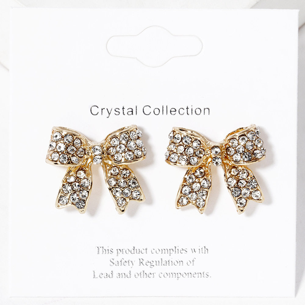 iLLASPARKZ Pave bow stud earrings