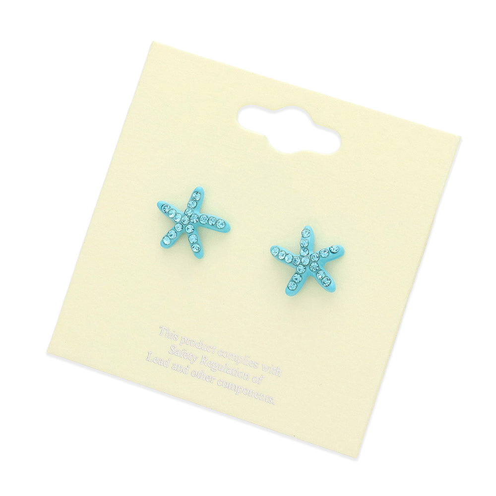 iLLASPARKZ Crystal Starfish Stud Earrings