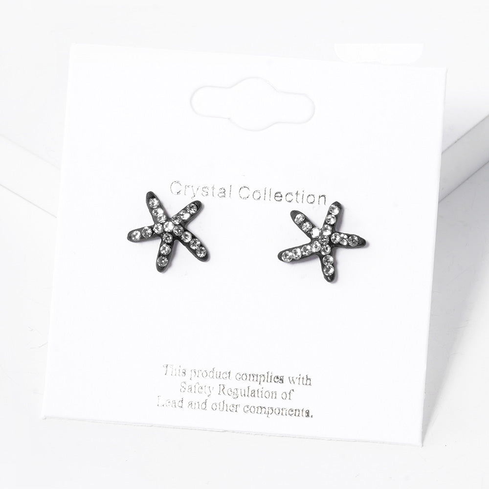 iLLASPARKZ Crystal Paved Starfish Stud Earrings