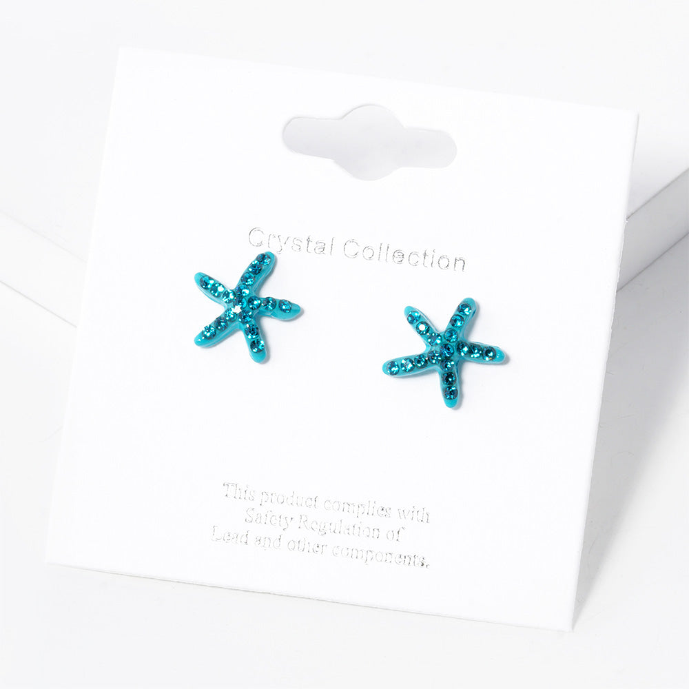 iLLASPARKZ Crystal Paved Starfish Stud Earrings