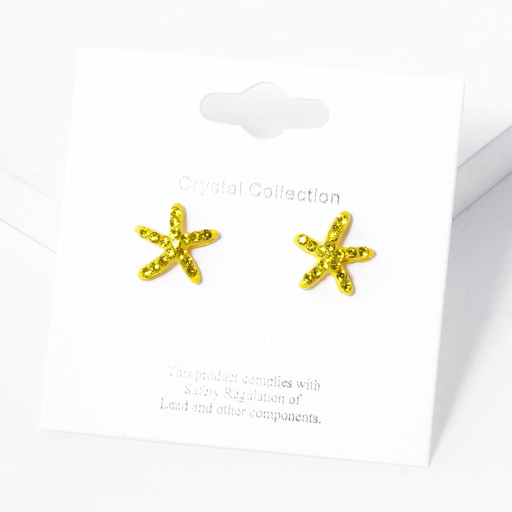 iLLASPARKZ Crystal Paved Starfish Stud Earrings