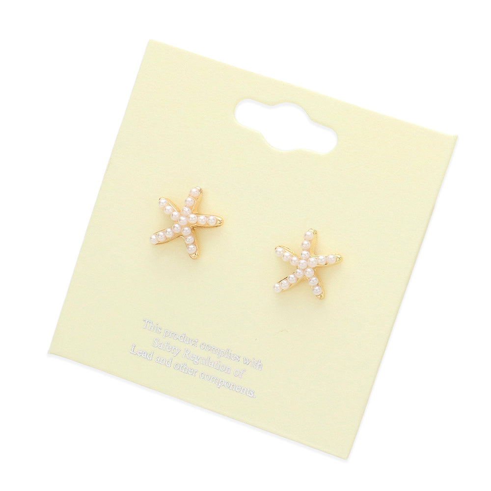 iLLASPARKZ Starfish Pearl Stud Earrings