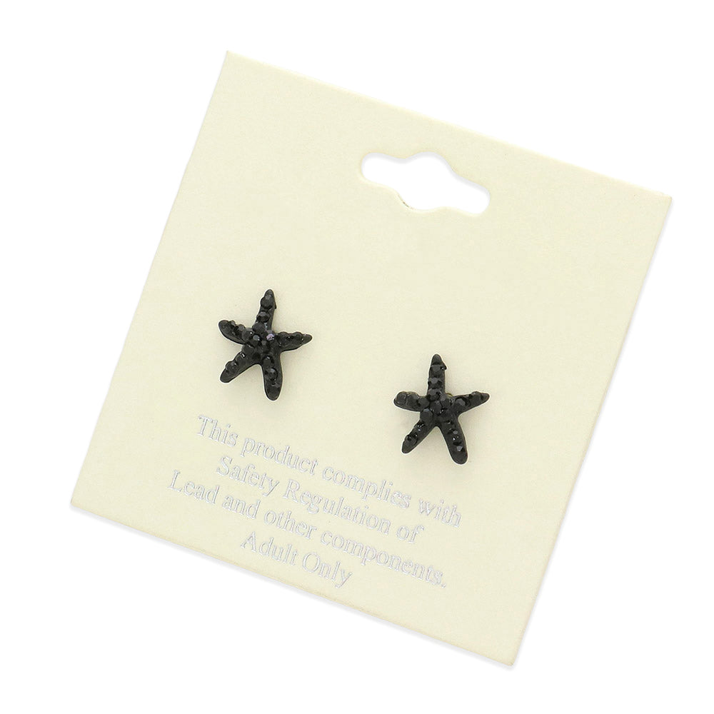 iLLASPARKZ Crystal Starfish Stud Earrings