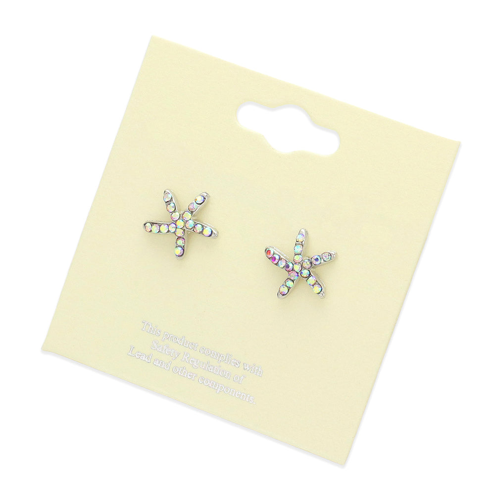 iLLASPARKZ Crystal Starfish Stud Earrings