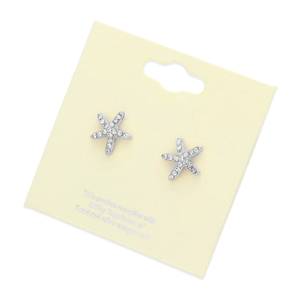 iLLASPARKZ Crystal Starfish Stud Earrings