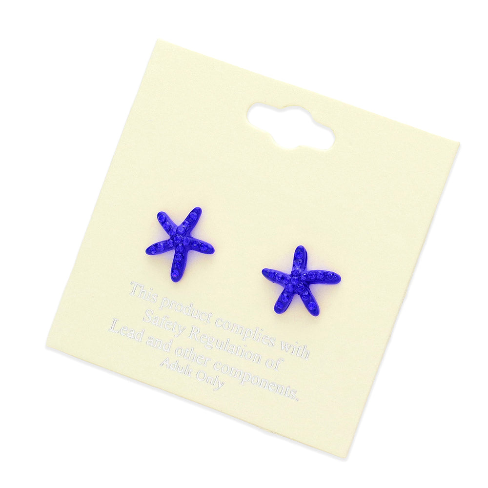 iLLASPARKZ Crystal Starfish Stud Earrings