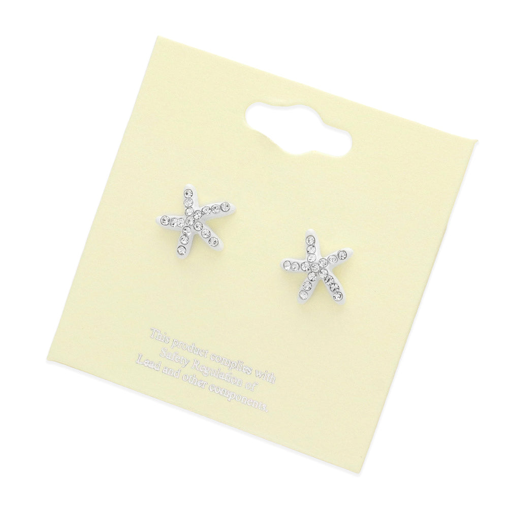 iLLASPARKZ Crystal Starfish Stud Earrings