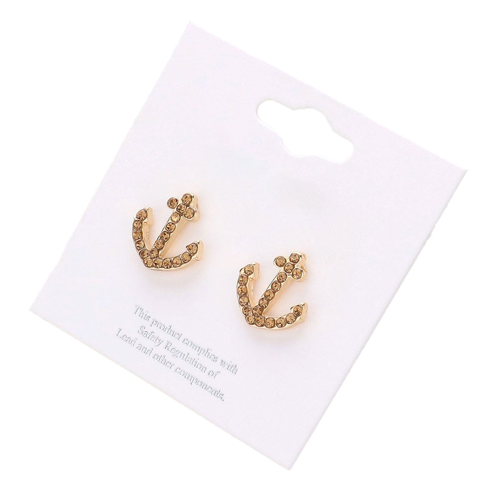 iLLASPARKZ Crystal Pave Anchor Stud Earrings