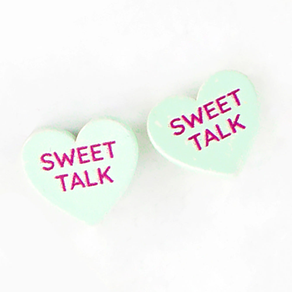 iLLASPARKZ Sweet Talk Message Heart Stud Earrings