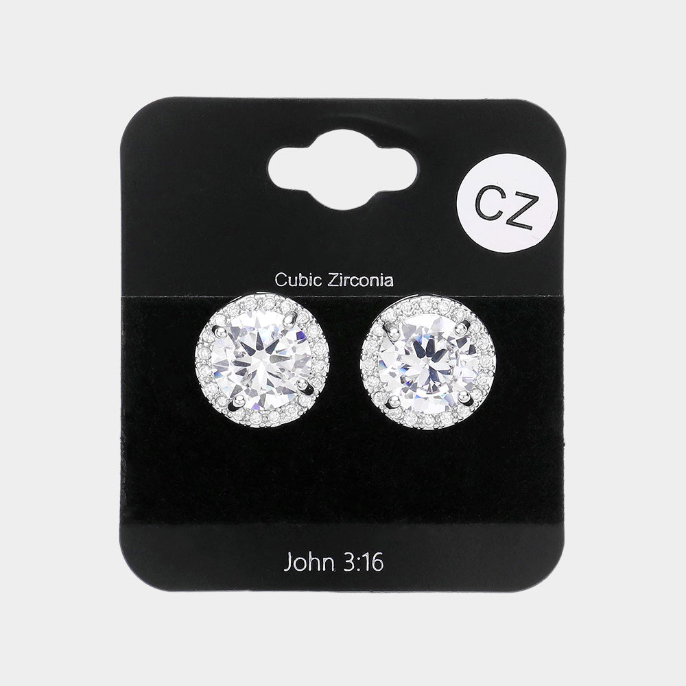 iLLASPARKZ CZ Round Stud Evening Earrings