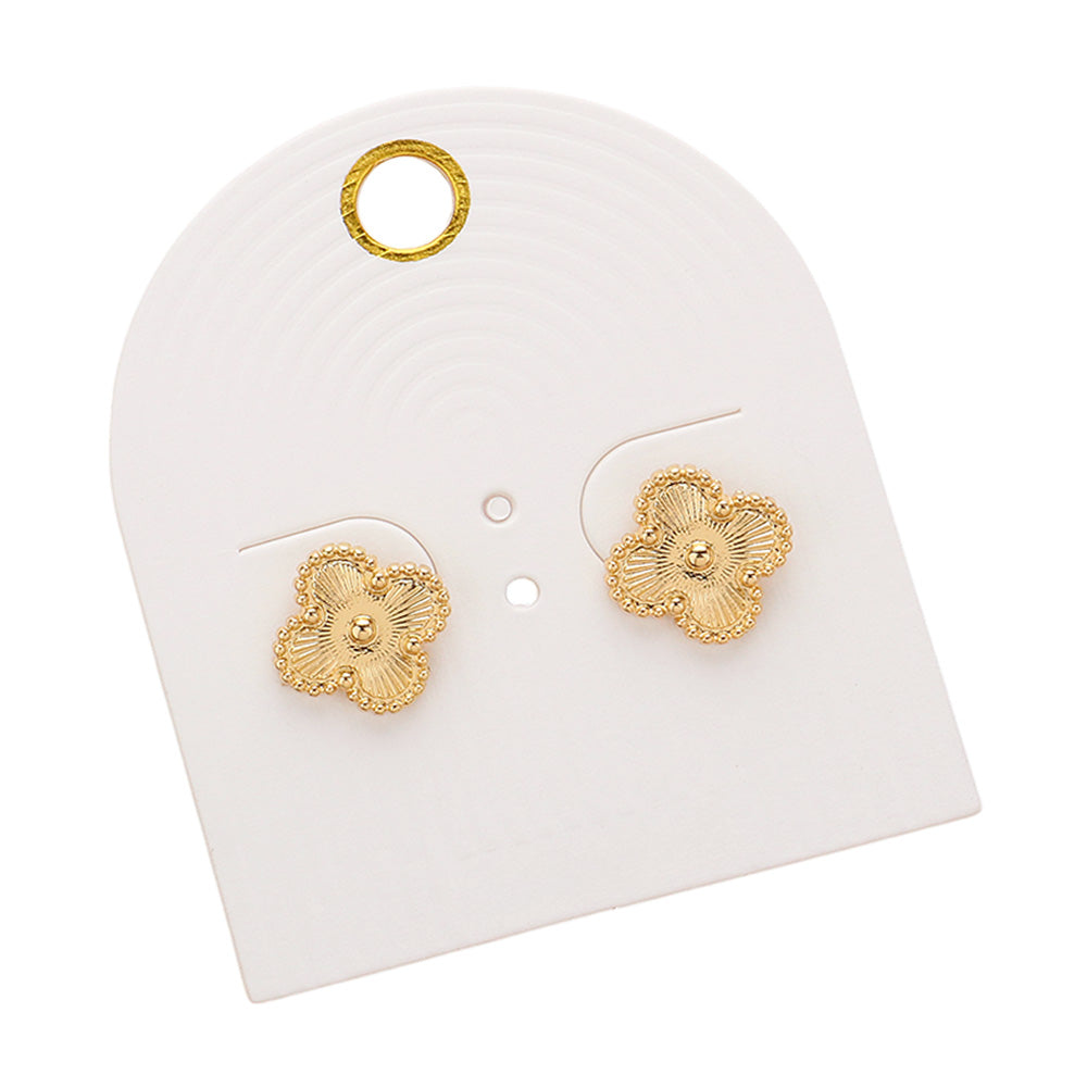 iLLASPARKZ Metal Quatrefoil Stud Earrings