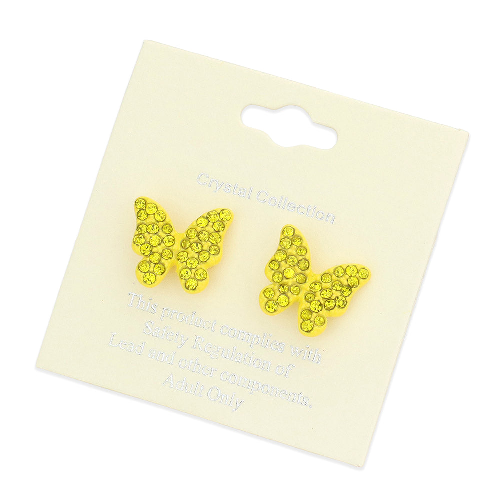 iLLASPARKZ Rhinestone Pave Butterfly Stud Earrings