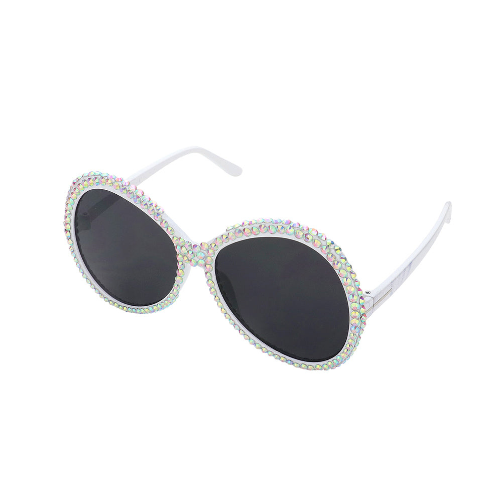 iLLASPARKZ Bling Studded Rim Tinted Lens Oversized Wayfarer Sunglasses