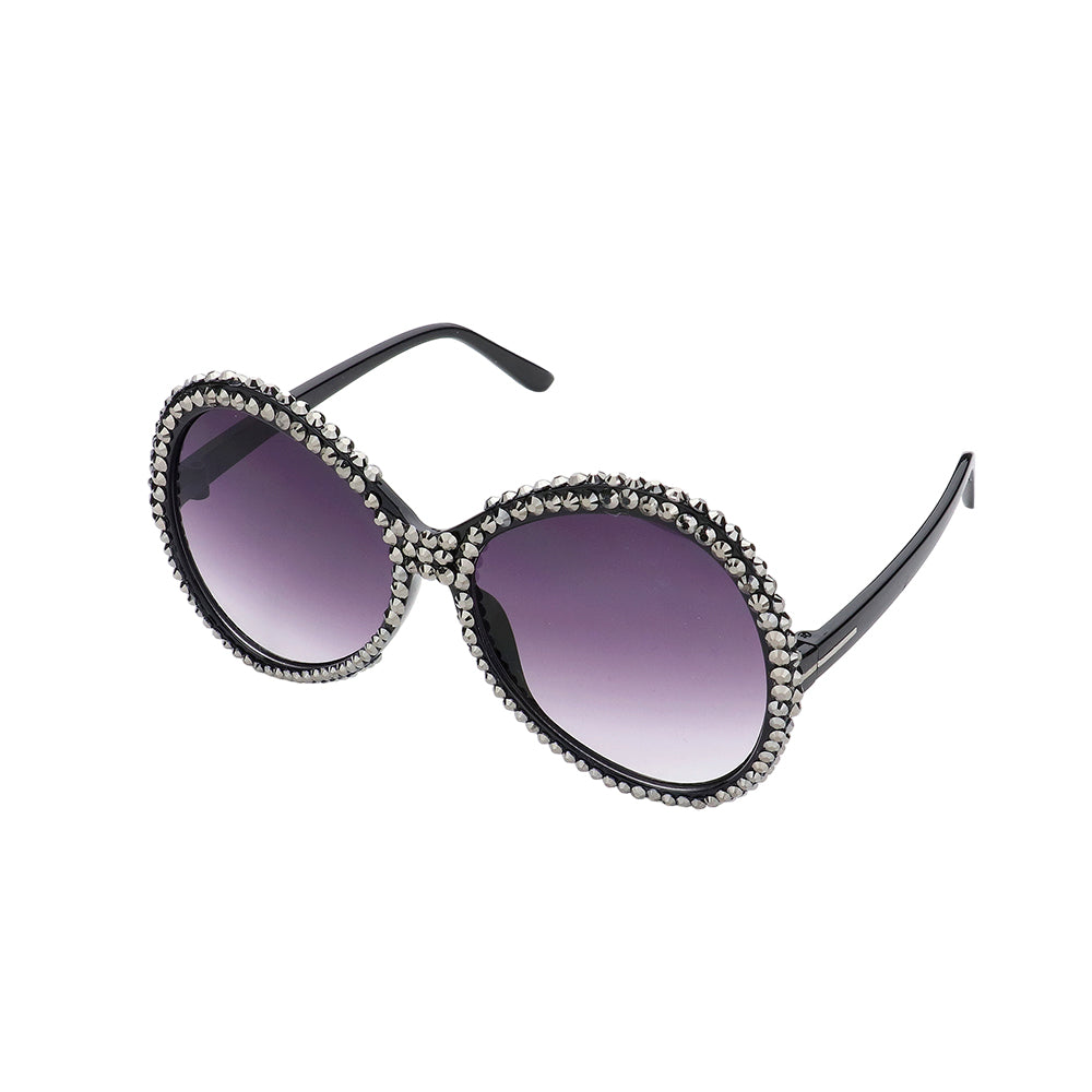 iLLASPARKZ Bling Studded Rim Tinted Lens Oversized Wayfarer Sunglasses