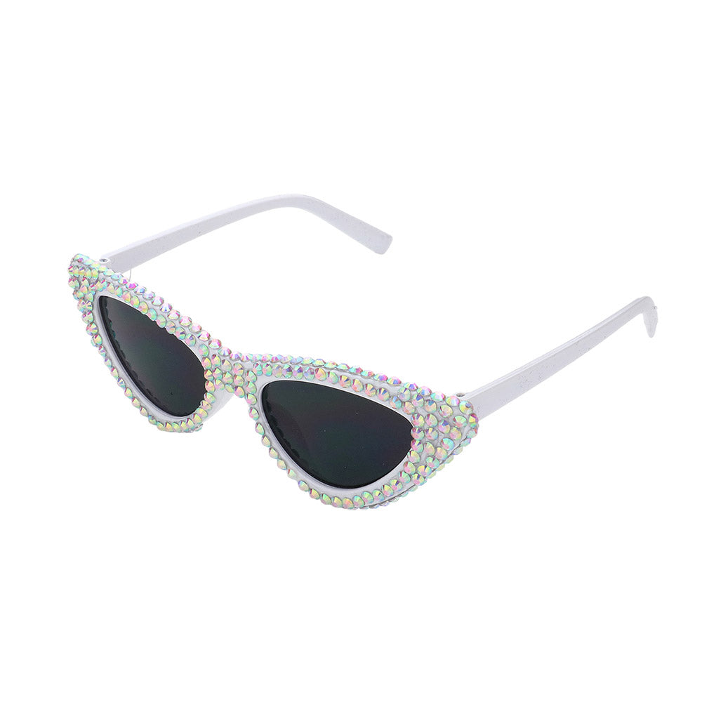 iLLASPARKZ Bling Studded Rim Tinted Lens Oversized Cateye Wayfarer Sunglasses