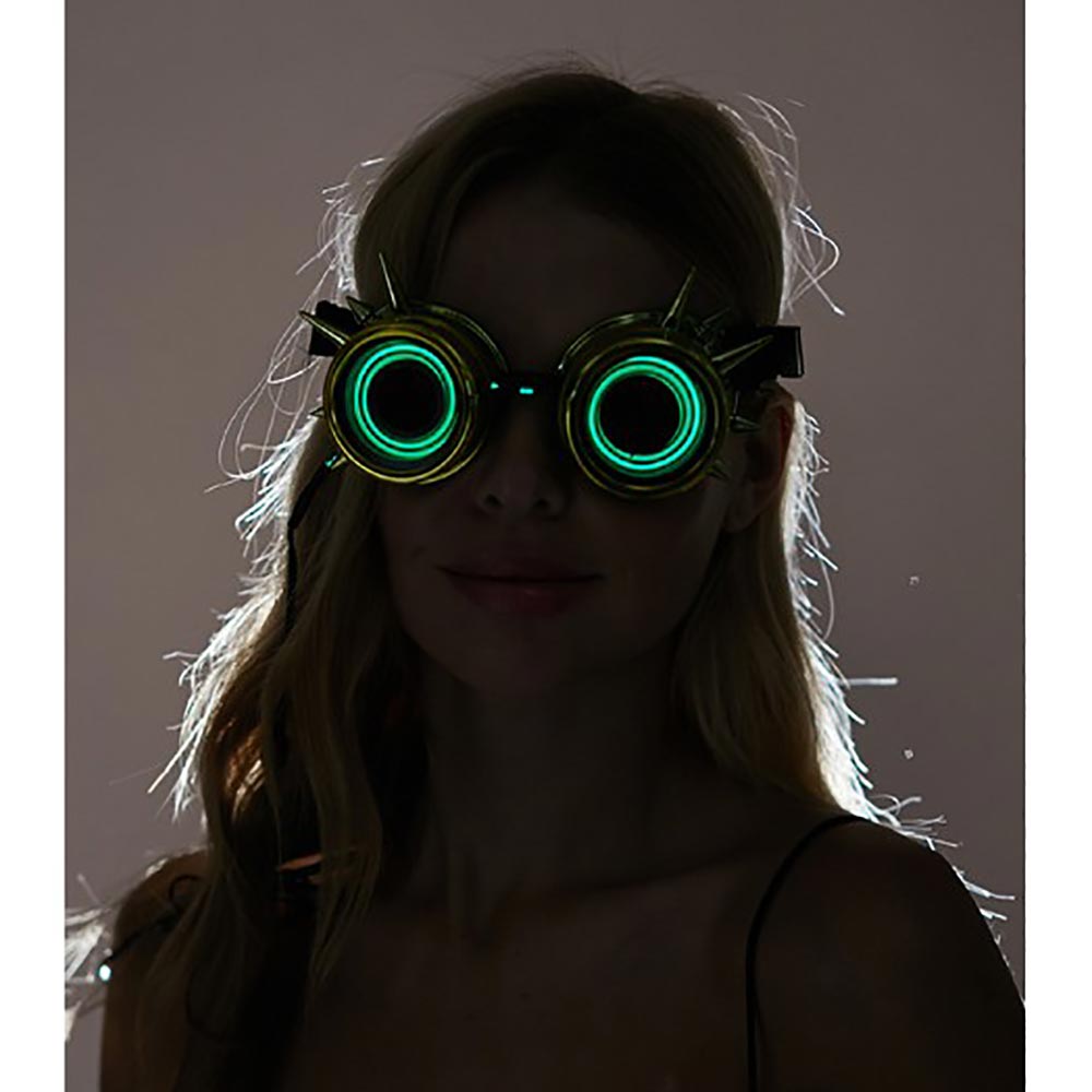 iLLASPARKZ Neon Light Up Steampunk Elastic Goggles