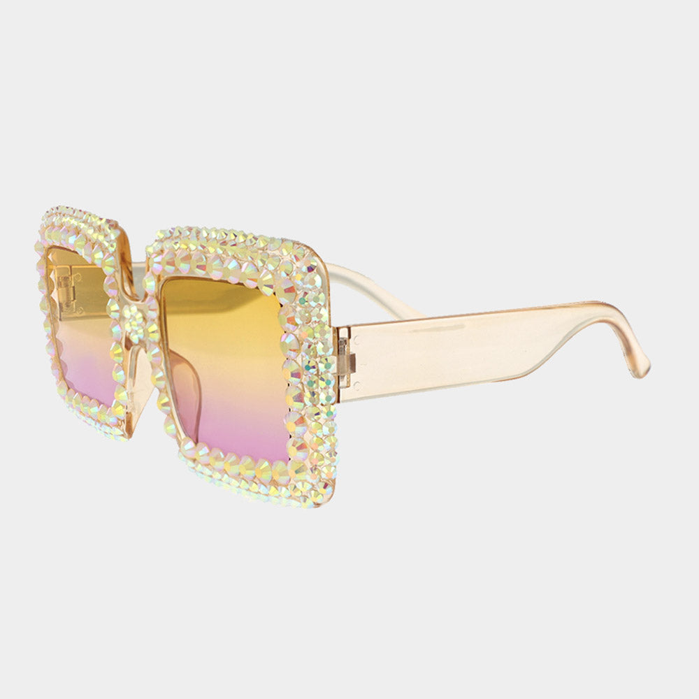 iLLASPARKZ Studded Square Sunglasses