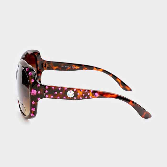 iLLASPARKZ Crystal embellished oversized sunglasses