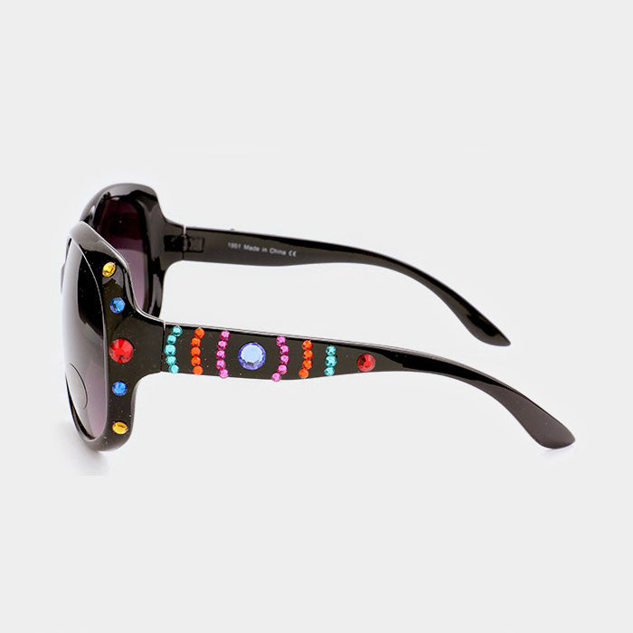 iLLASPARKZ Crystal embellished oversized sunglasses