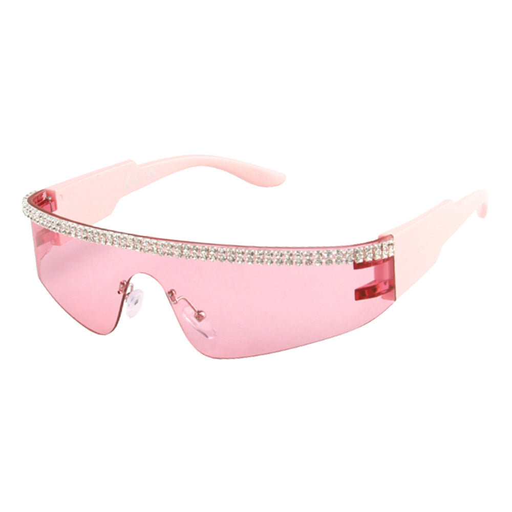 iLLASPARKZ Bling Tinted Visor Style Sunglasses