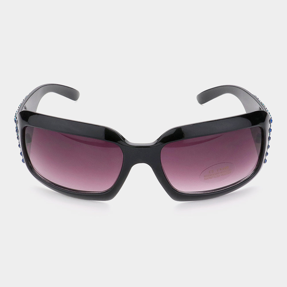 iLLASPARKZ Crystal Embellished Square Frame Sunglasses